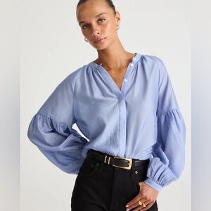 Madewell Shirred Balloon-Sleeve Top